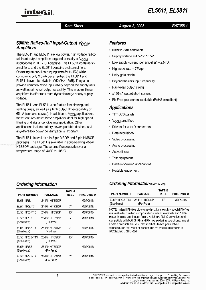 EL5611_5804265.PDF Datasheet