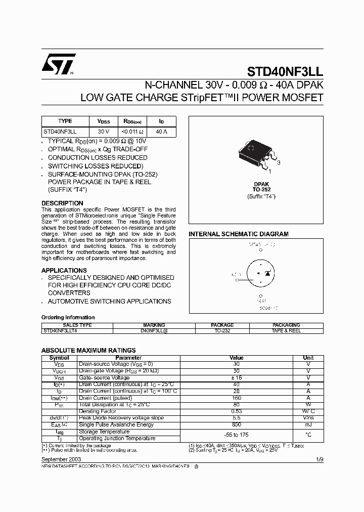 STD40NF3LLT4_5809753.PDF Datasheet