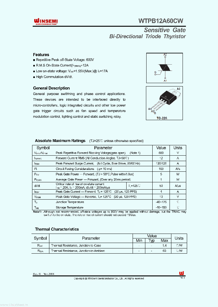 WTPB12A60CW_5810695.PDF Datasheet