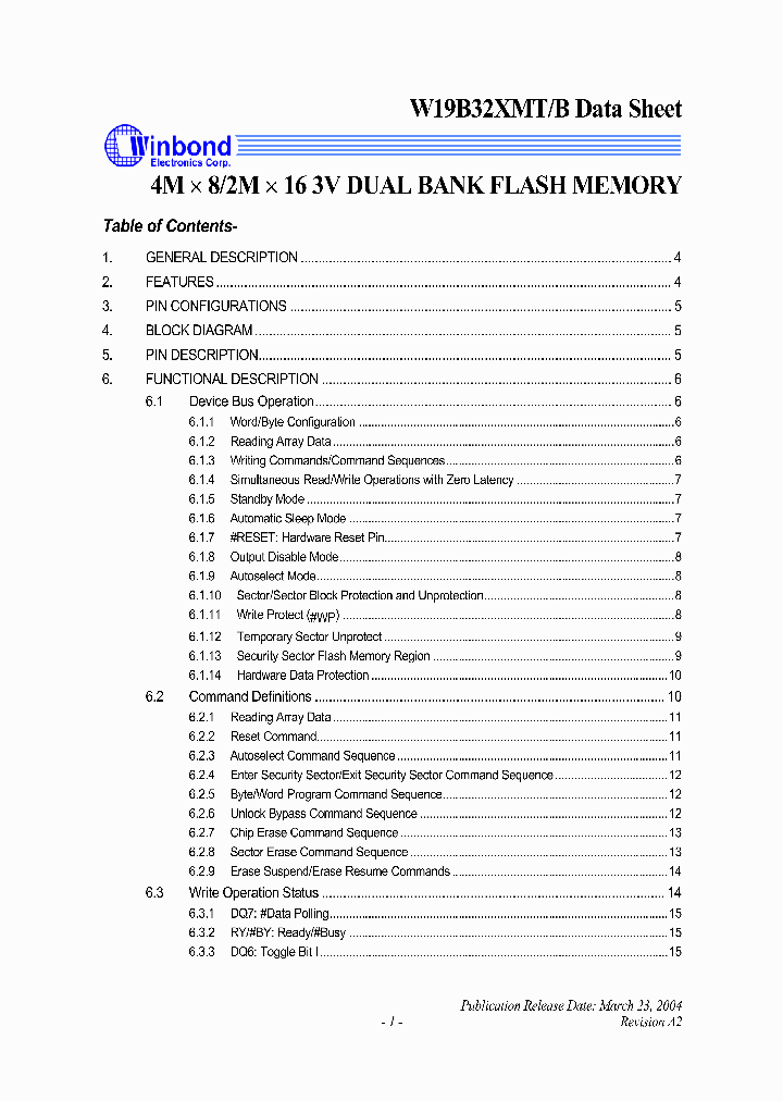 W19B32XMT_5813267.PDF Datasheet