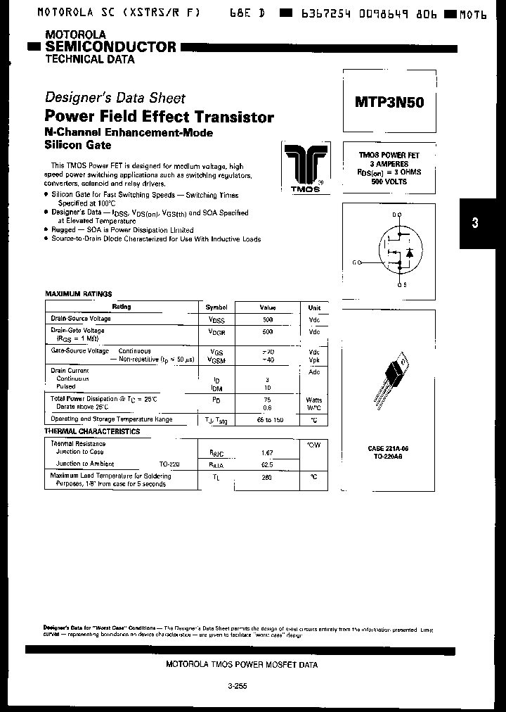 MTP3N50_5814273.PDF Datasheet