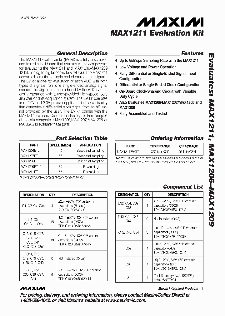 MAX1211EVKIT_5818002.PDF Datasheet