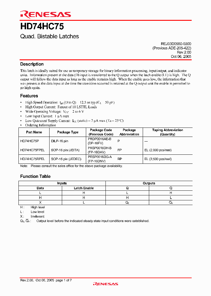 HD74HC75RPEL_5819094.PDF Datasheet