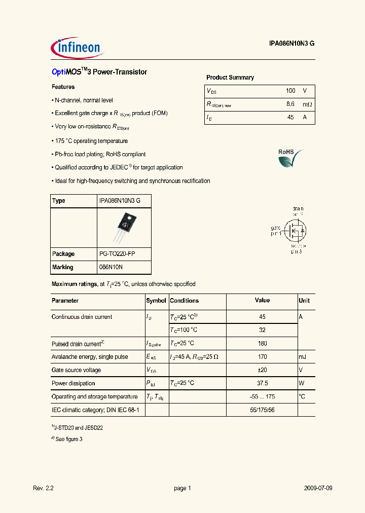 IPA086N10N3G_5823456.PDF Datasheet