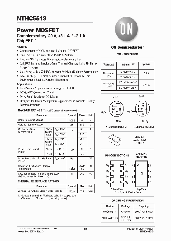 NTHC5513T1_5832883.PDF Datasheet