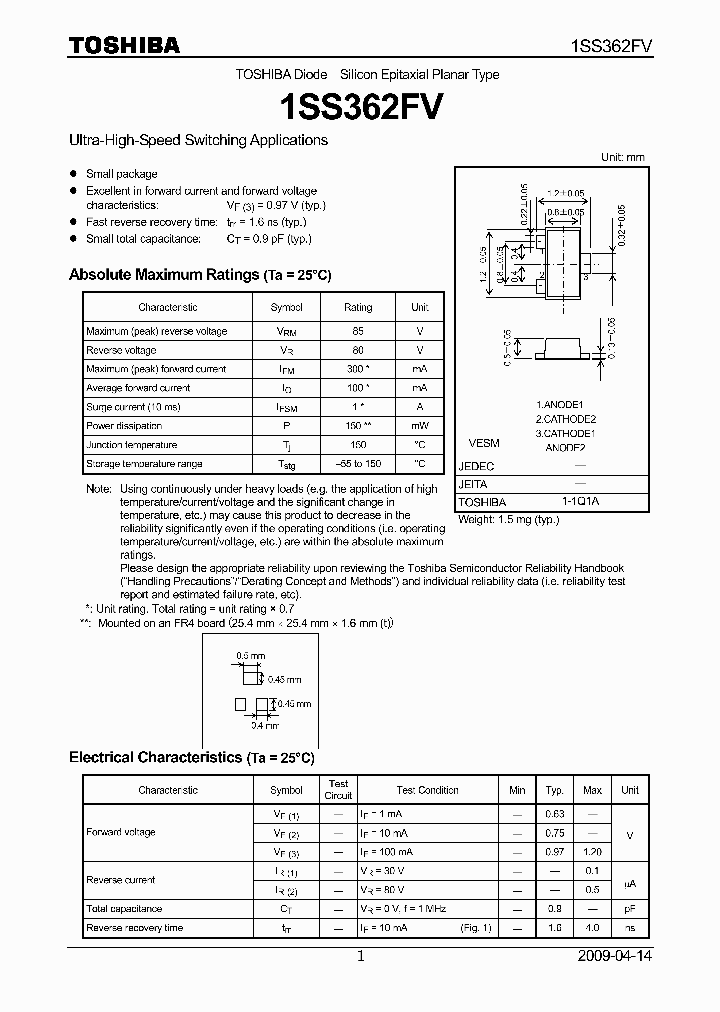 1SS362FV_5833746.PDF Datasheet