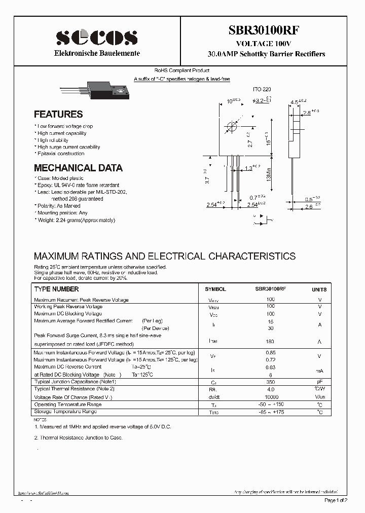 SBR30100RF_5837432.PDF Datasheet