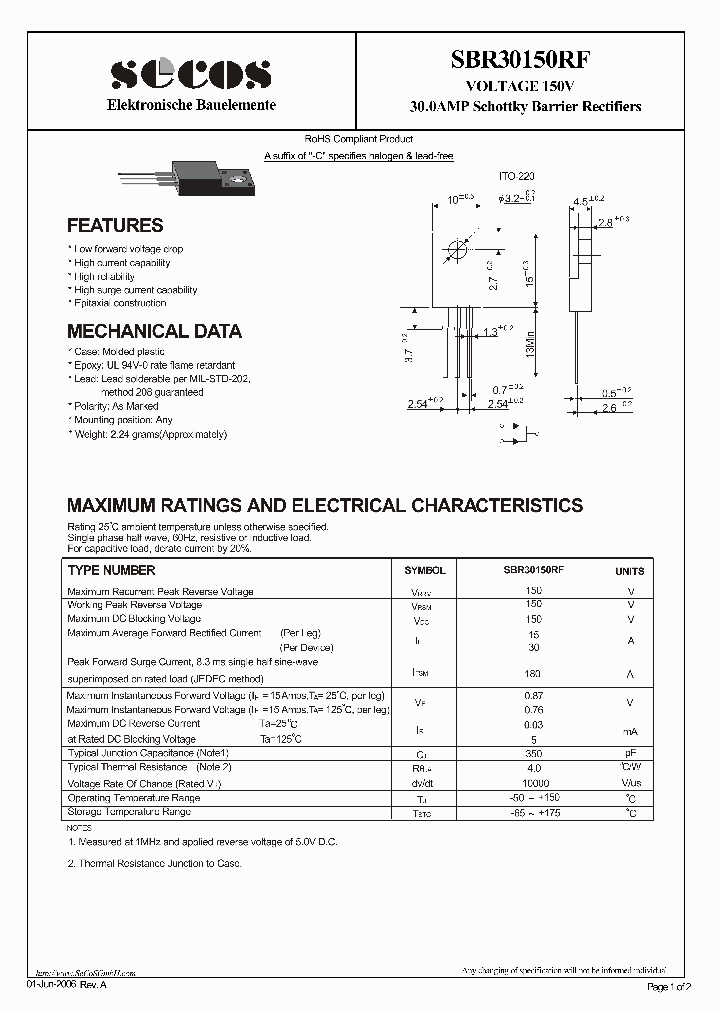 SBR30150RF_5837438.PDF Datasheet