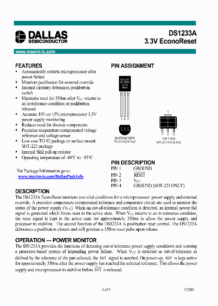 DS1233AZ-15TAMPR_5843162.PDF Datasheet