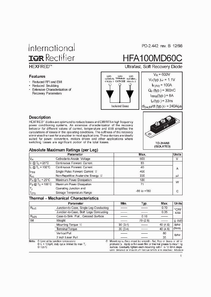 HFA100MD60C_5844191.PDF Datasheet