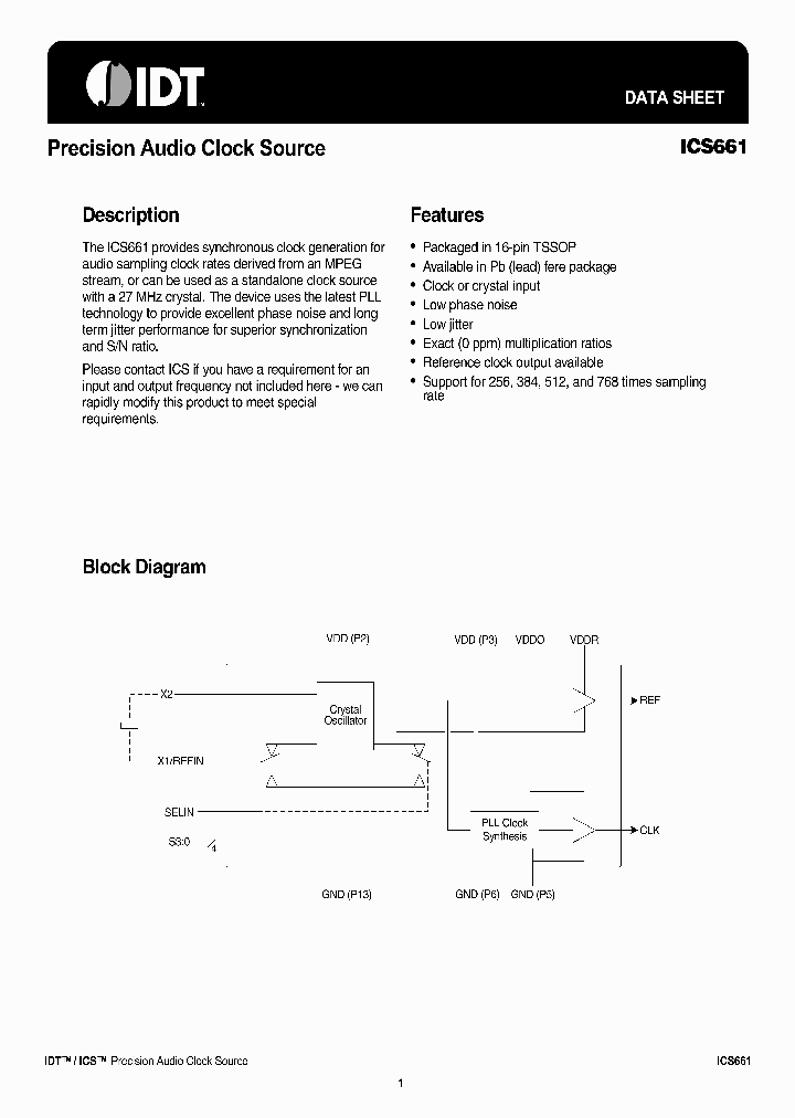ICS661GILF_5845337.PDF Datasheet