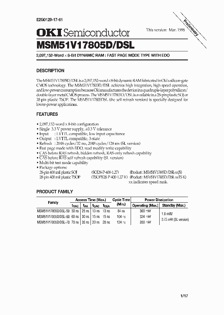 MSM51V17805DSL_5848765.PDF Datasheet
