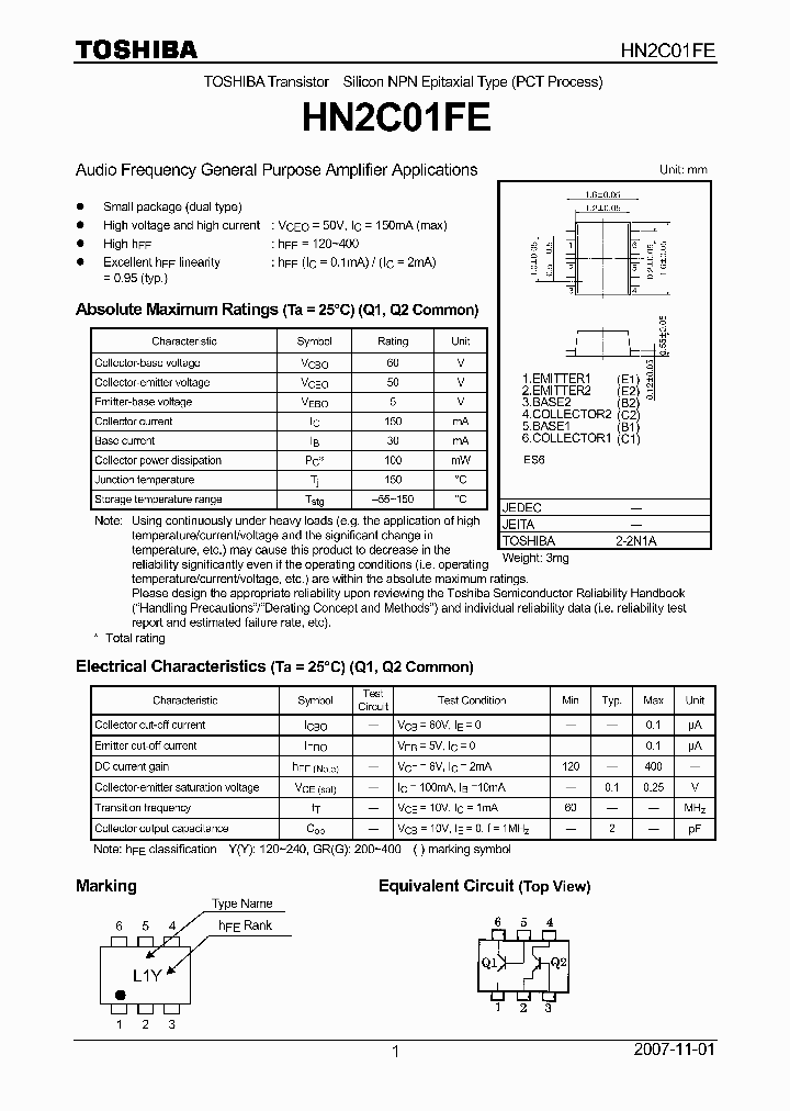 HN2C01FE_5849340.PDF Datasheet