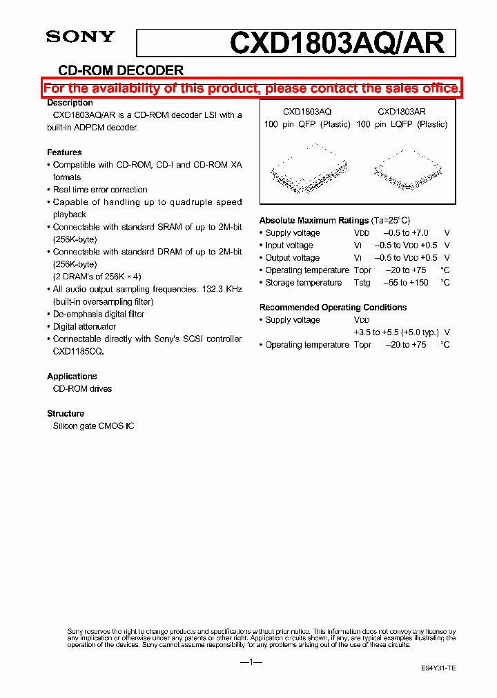 CXD1803AQAR_5850689.PDF Datasheet