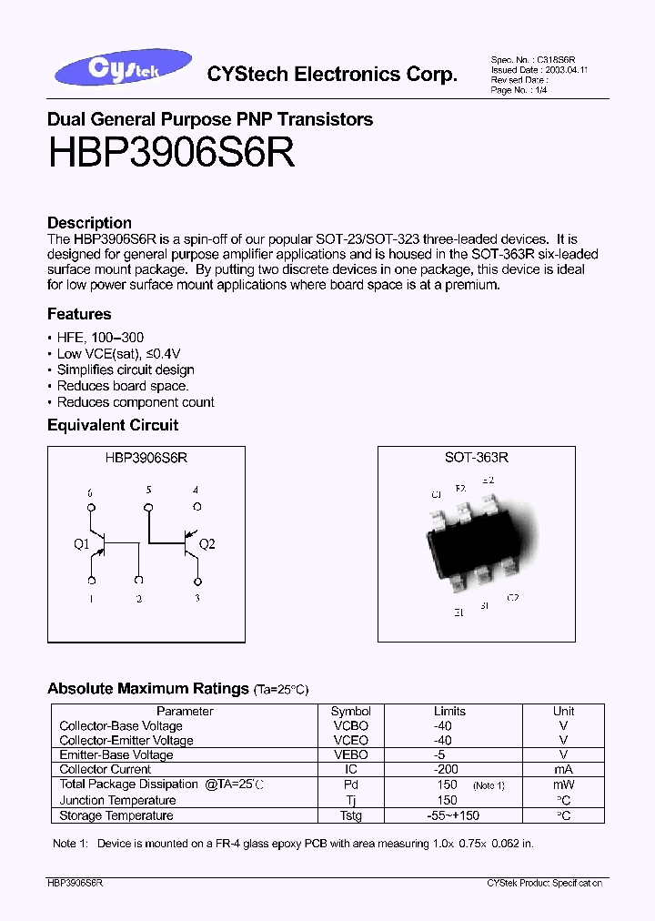HBP3906S6R_5854036.PDF Datasheet