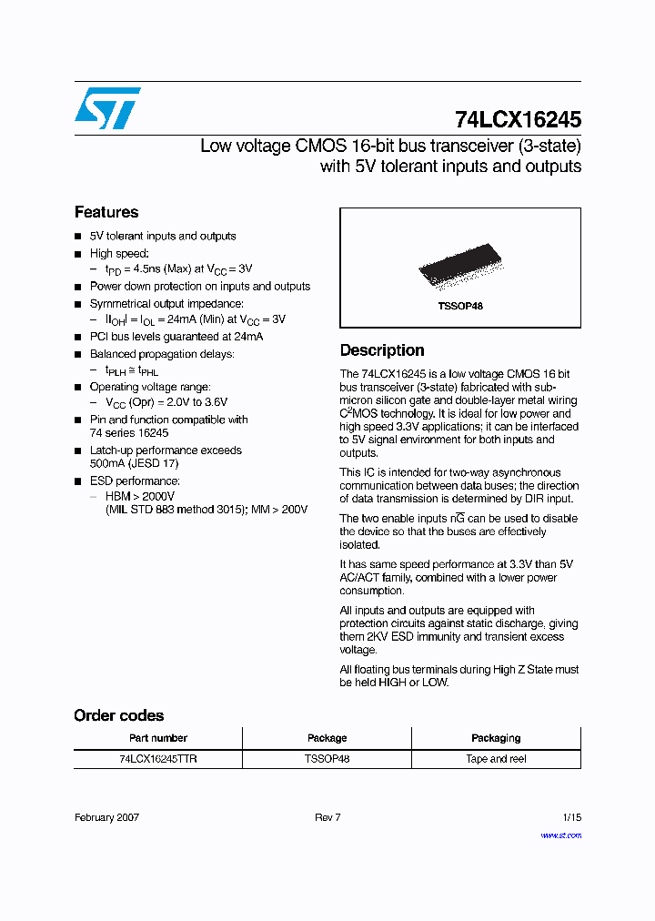 74LCX16245TTR_5857880.PDF Datasheet