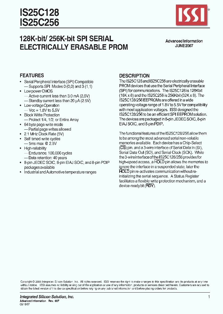 IS25C128-2WLI_5859312.PDF Datasheet