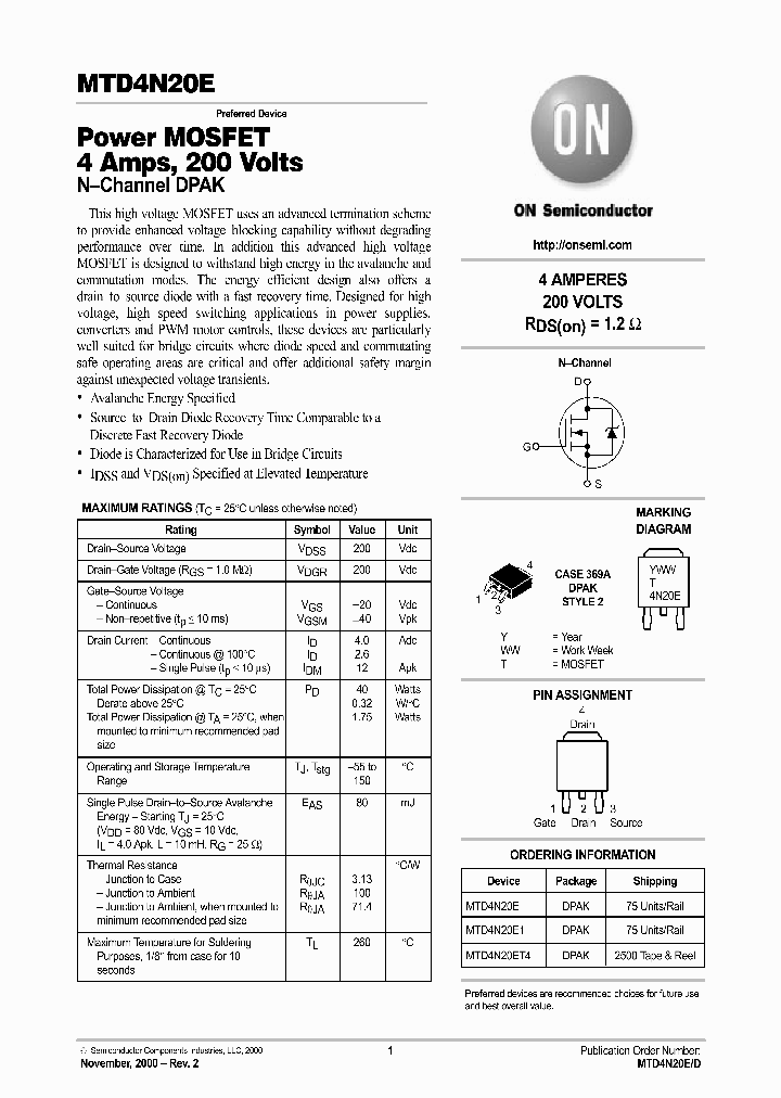 MTD4N20E-D_5860667.PDF Datasheet