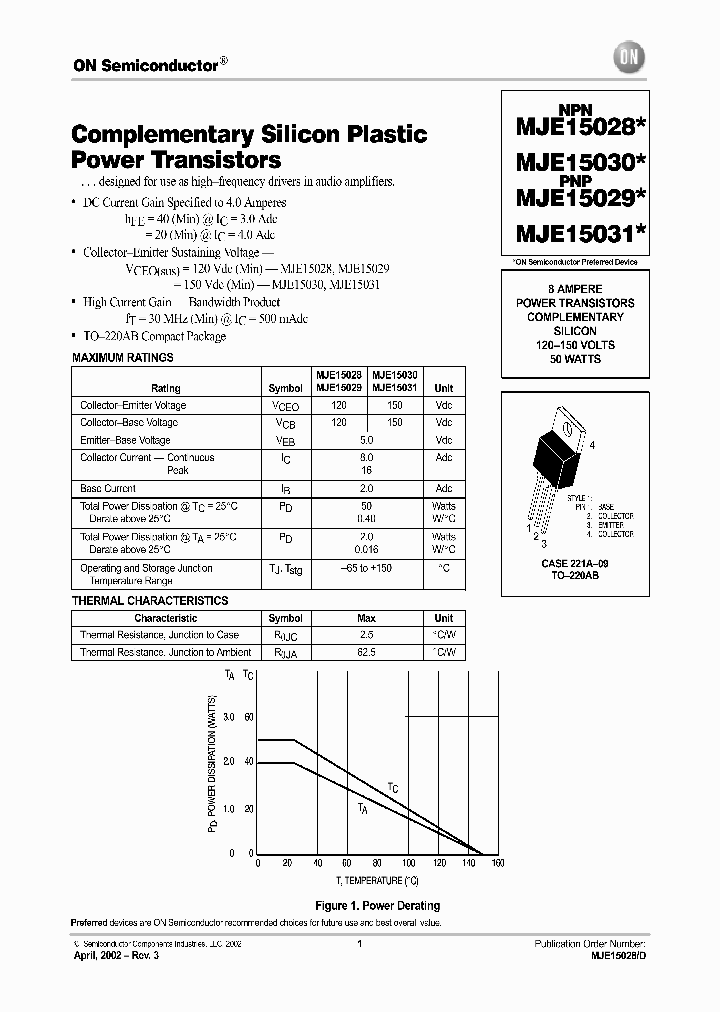 MJE15028-D_5868130.PDF Datasheet