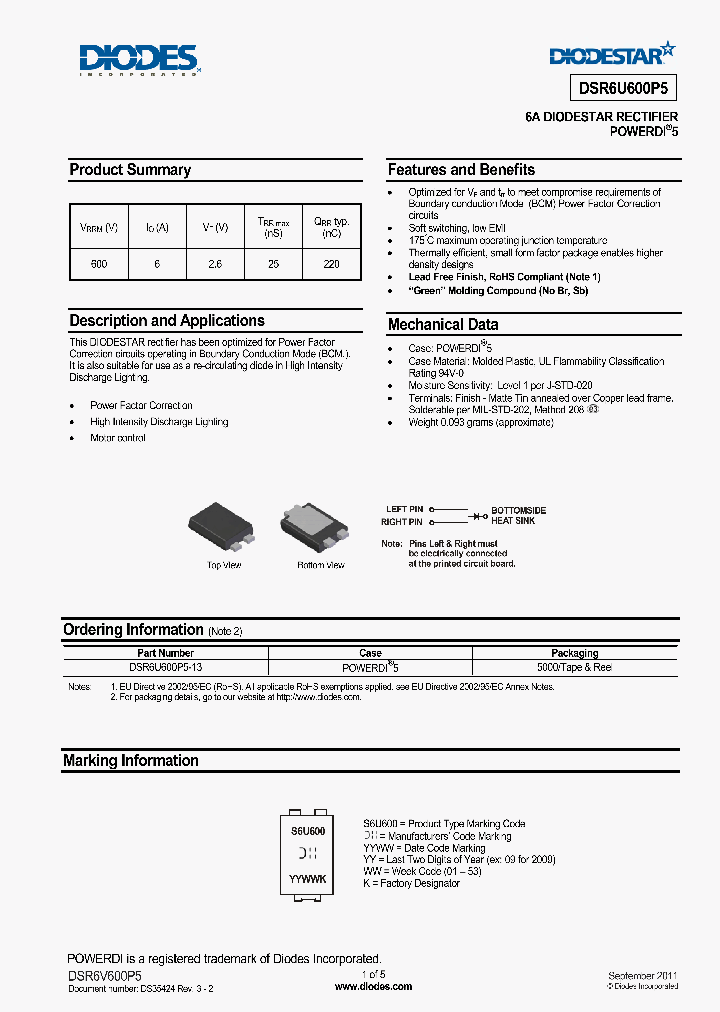 DSR6U600P5-13_5871734.PDF Datasheet