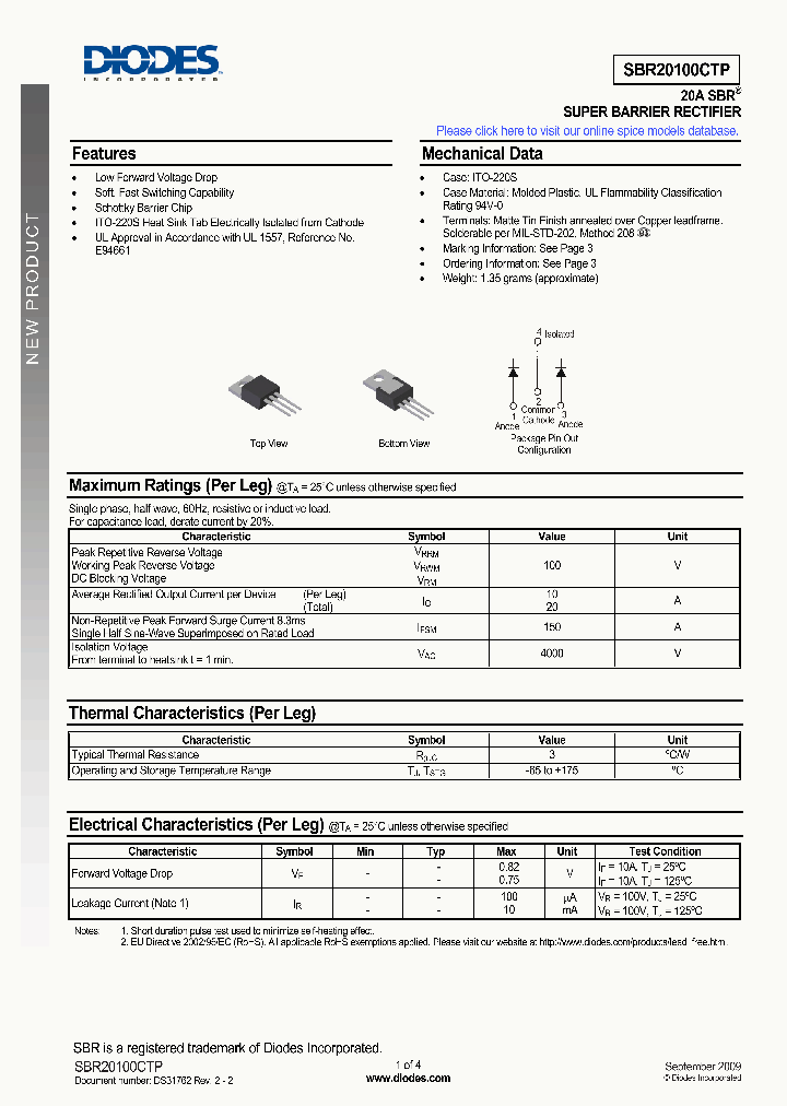 SBR20100CTP_5871952.PDF Datasheet