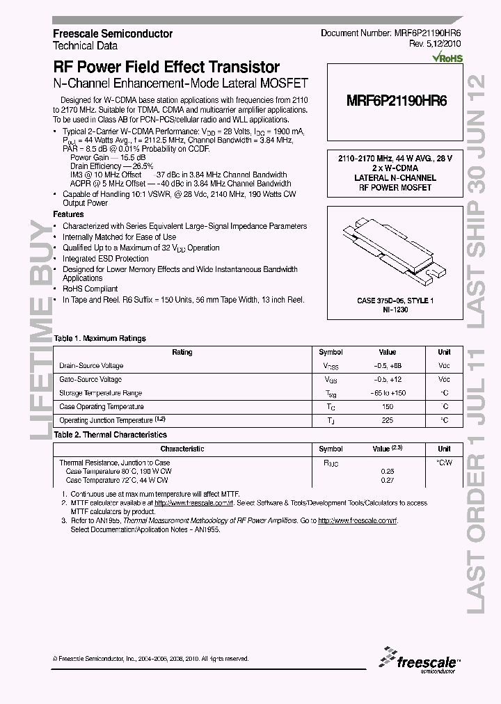 MRF6P21190HR610_5875738.PDF Datasheet