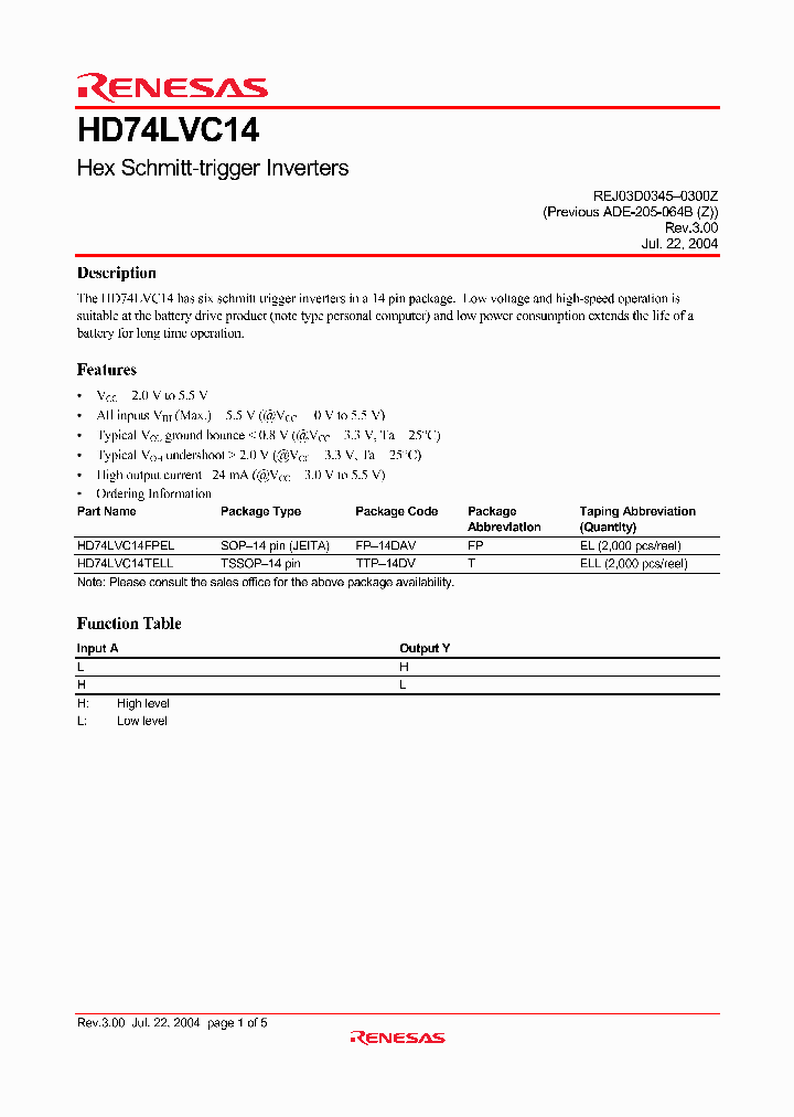 HD74LVC14_5881143.PDF Datasheet