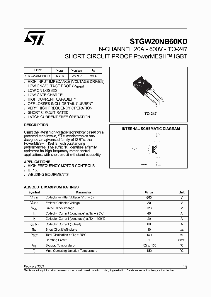 STGW20NB60KD_5884172.PDF Datasheet