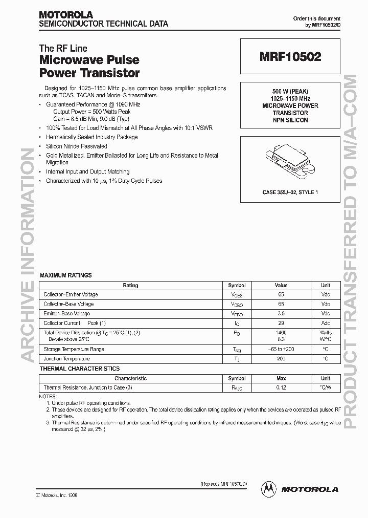 MRF10502D_5884605.PDF Datasheet