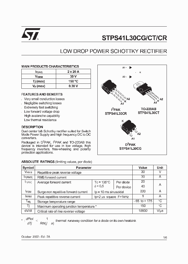 STPS41L30CT_5887002.PDF Datasheet