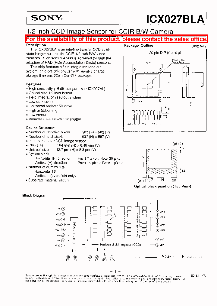 ICX027BLA_5886282.PDF Datasheet