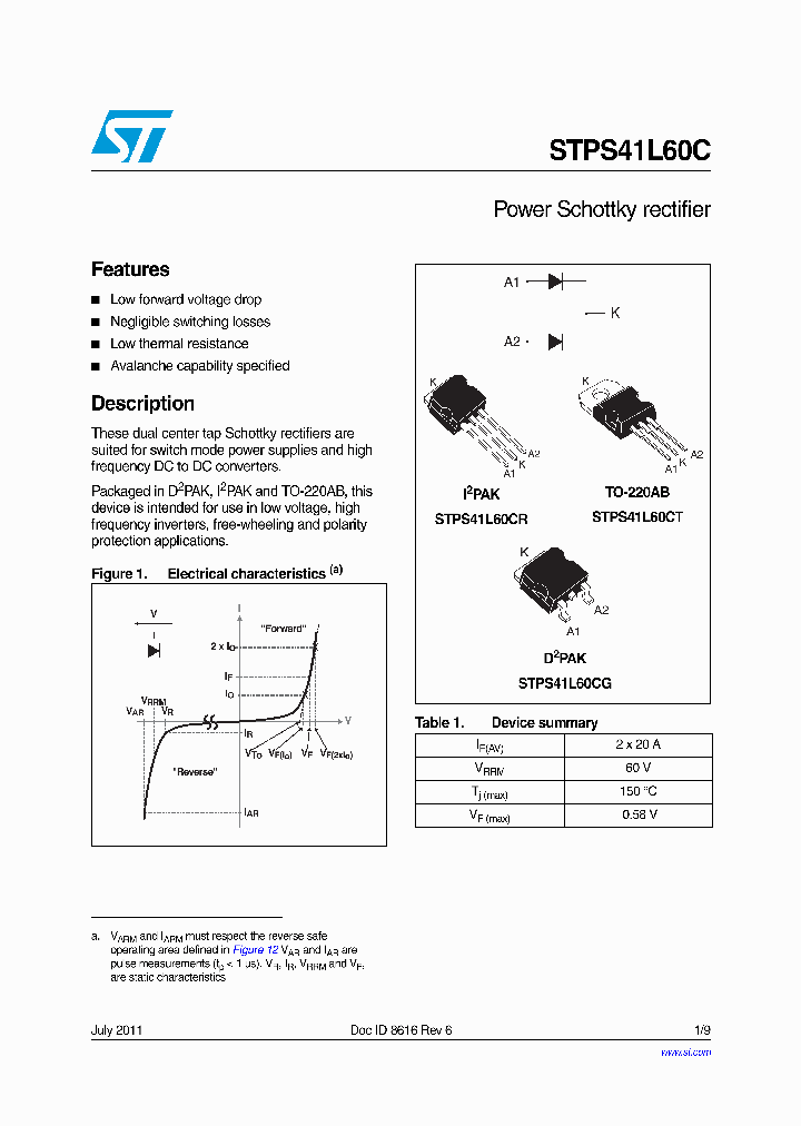 STPS41L60C11_5891813.PDF Datasheet