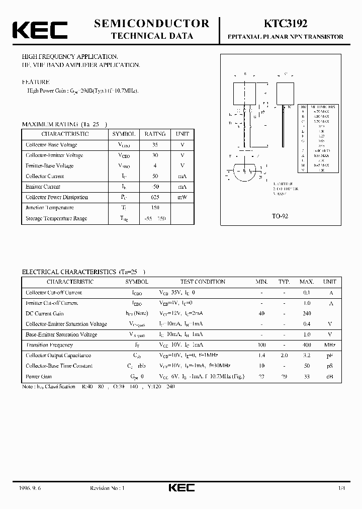 KTC3192_5900166.PDF Datasheet