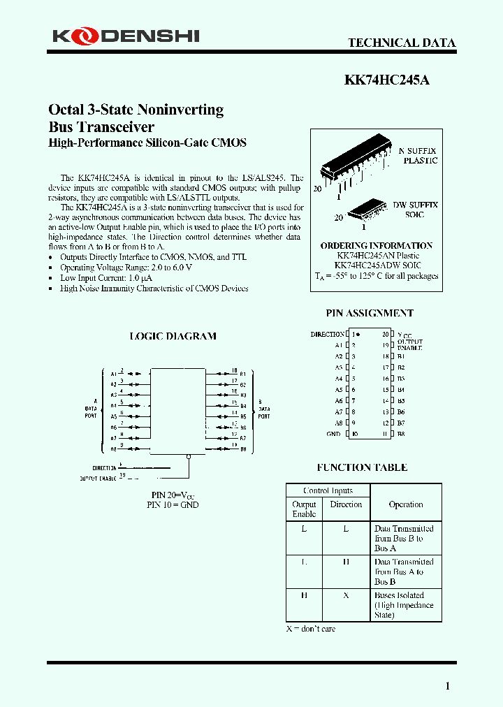 KK74HC245ADW_5908934.PDF Datasheet