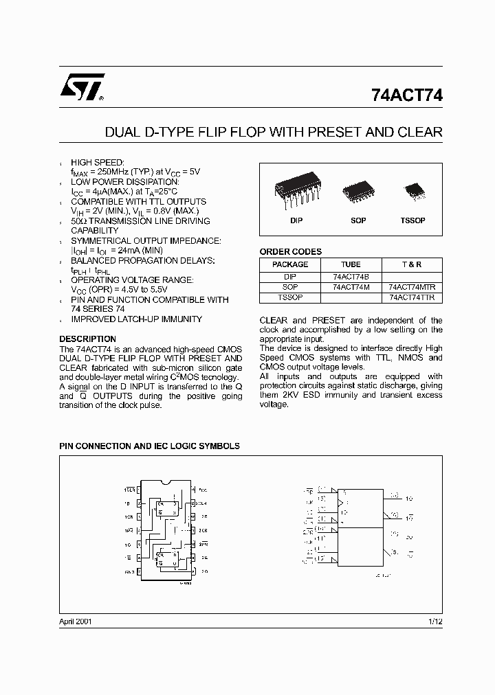 74ACT74TTR_5909989.PDF Datasheet