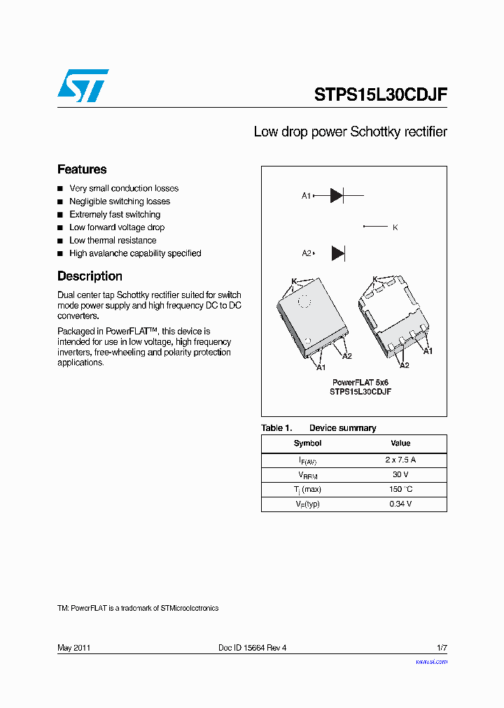 STPS15L30CDJF_5911148.PDF Datasheet