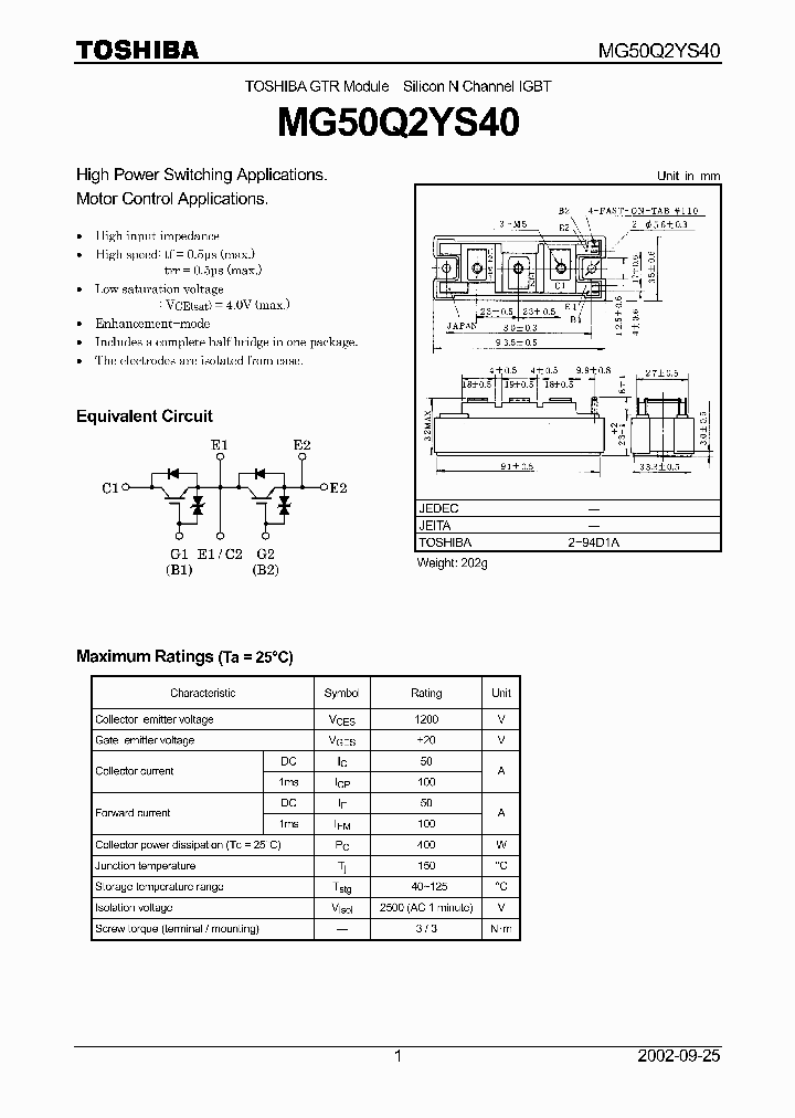 MG50Q2YS40_5911222.PDF Datasheet