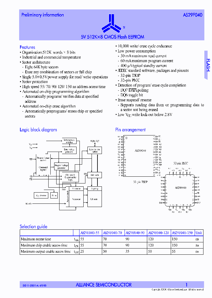 AS29F040-70LC_5900758.PDF Datasheet