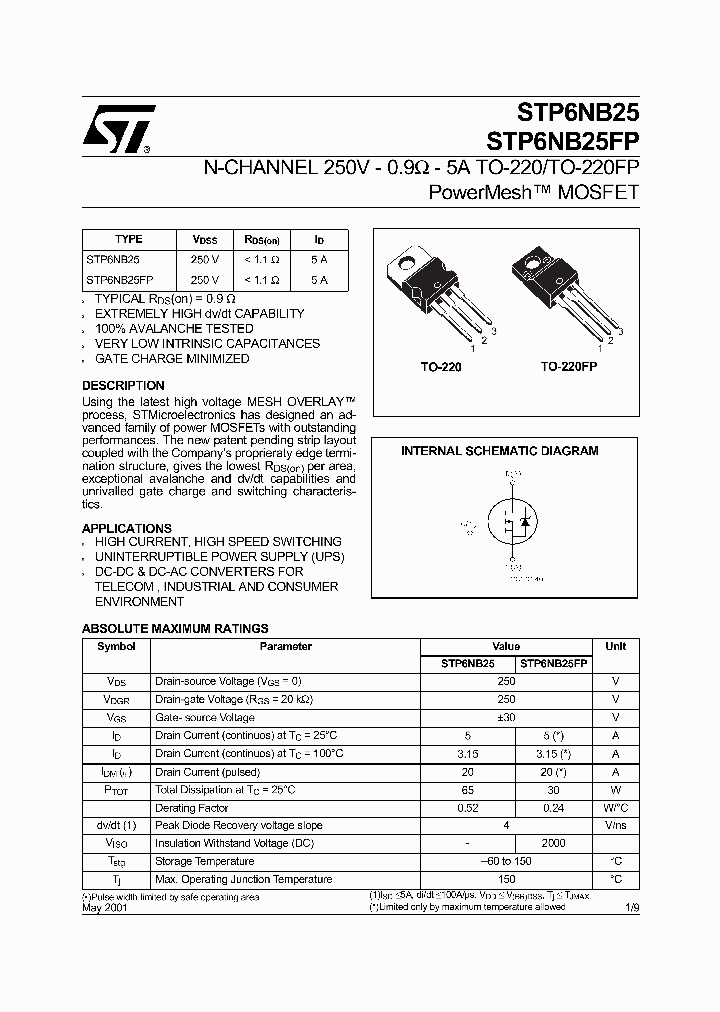 STP6NB25_5915121.PDF Datasheet