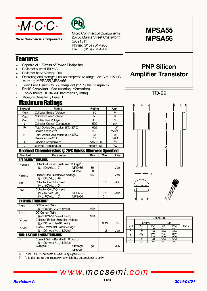 MPSA5511_5923855.PDF Datasheet