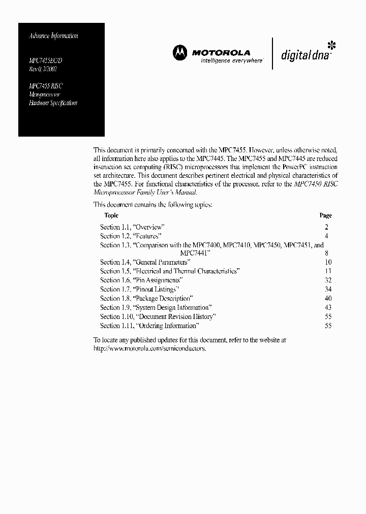MPC7455EC_5921638.PDF Datasheet
