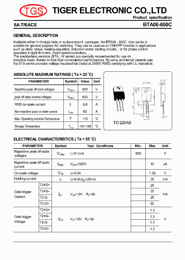 BTA06-600C_5926959.PDF Datasheet
