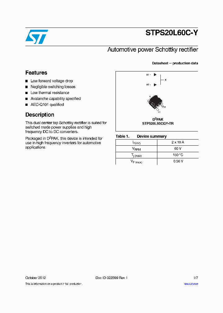 STPS20L60C-Y_5932506.PDF Datasheet