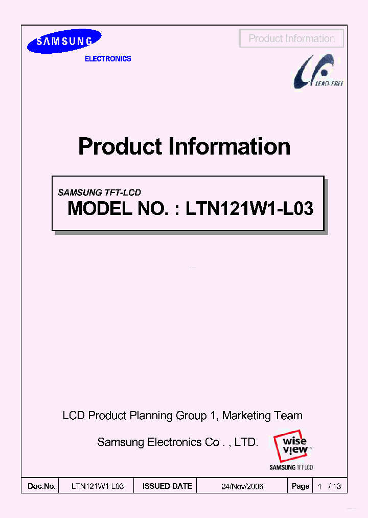 LTN121W1-L03_5932333.PDF Datasheet