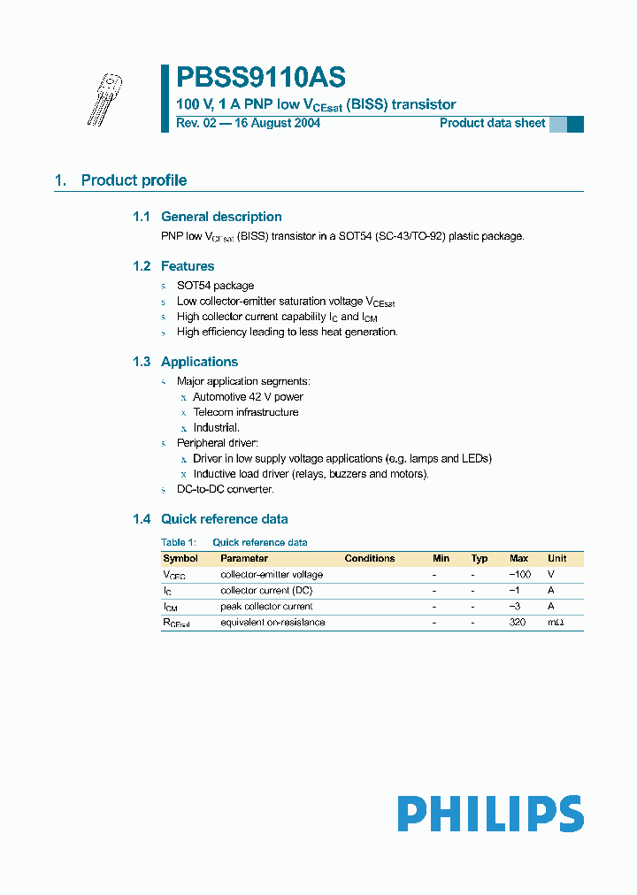 PBSS9110AS_5935161.PDF Datasheet
