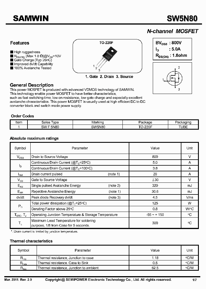 SWF5N80_5938789.PDF Datasheet