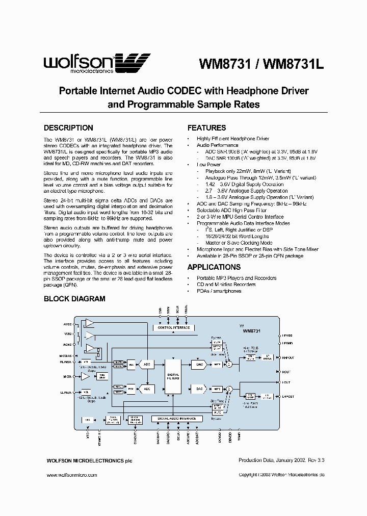 WM8731_5949362.PDF Datasheet
