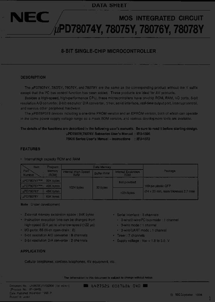 UPD78075YGF-XXX-3BA_5949795.PDF Datasheet