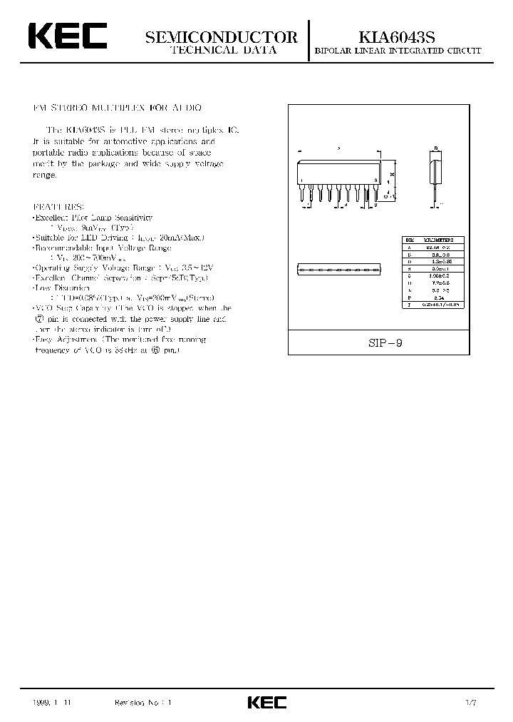 KIA6043S_5957480.PDF Datasheet