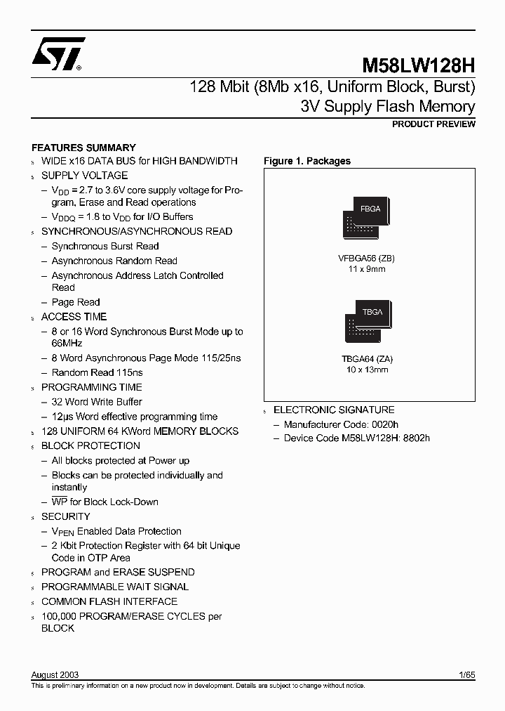 M58LW128H115ZA1_5957710.PDF Datasheet
